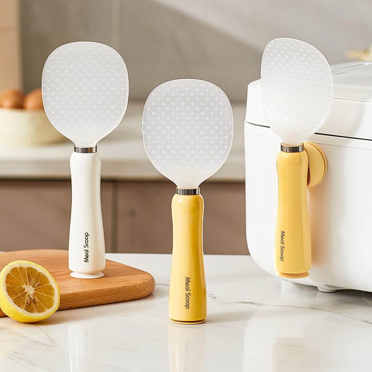 ๐ Self-Standing Rice Scoop Spoon with Non-Stick Coating (Pack of 2)