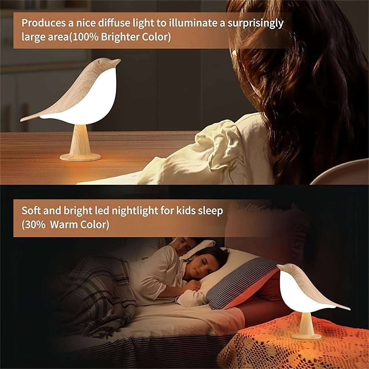 🕊️ Table Bird Lamp LED – Cute, Portable & Touch-Control Night Light