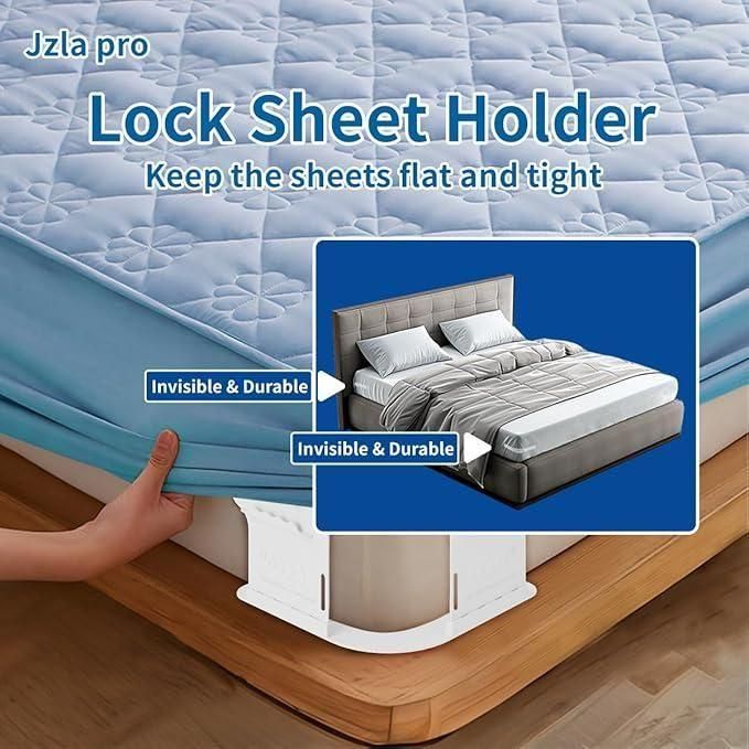 🛏️ Bedsheet Lock Holder (4pc) – Secure, Firm & Slip-Free Bedding Solution