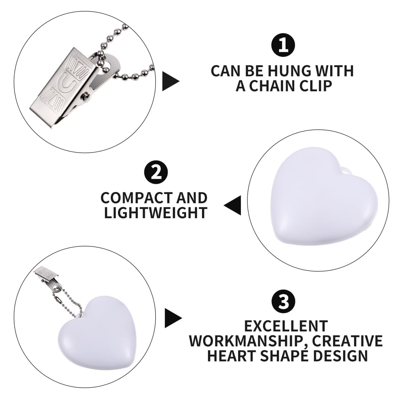 ❤️ Sensor Touch Heart Light – Mini LED Night Light for Bags & More