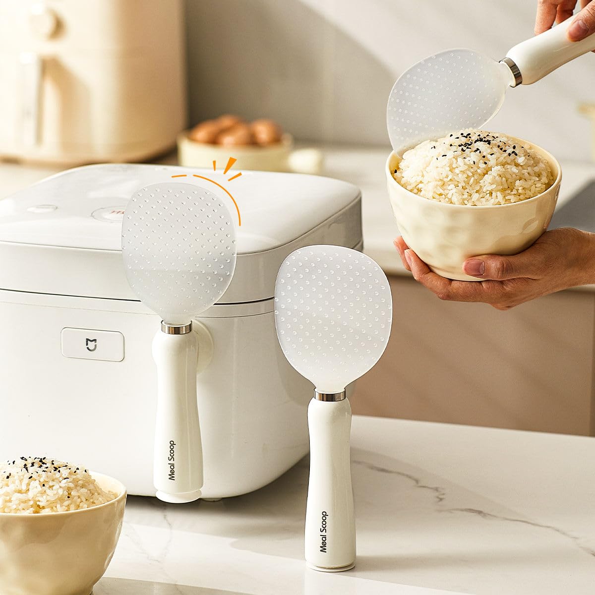 🍚 Self-Standing Rice Scoop Spoon with Non-Stick Coating (Pack of 2)