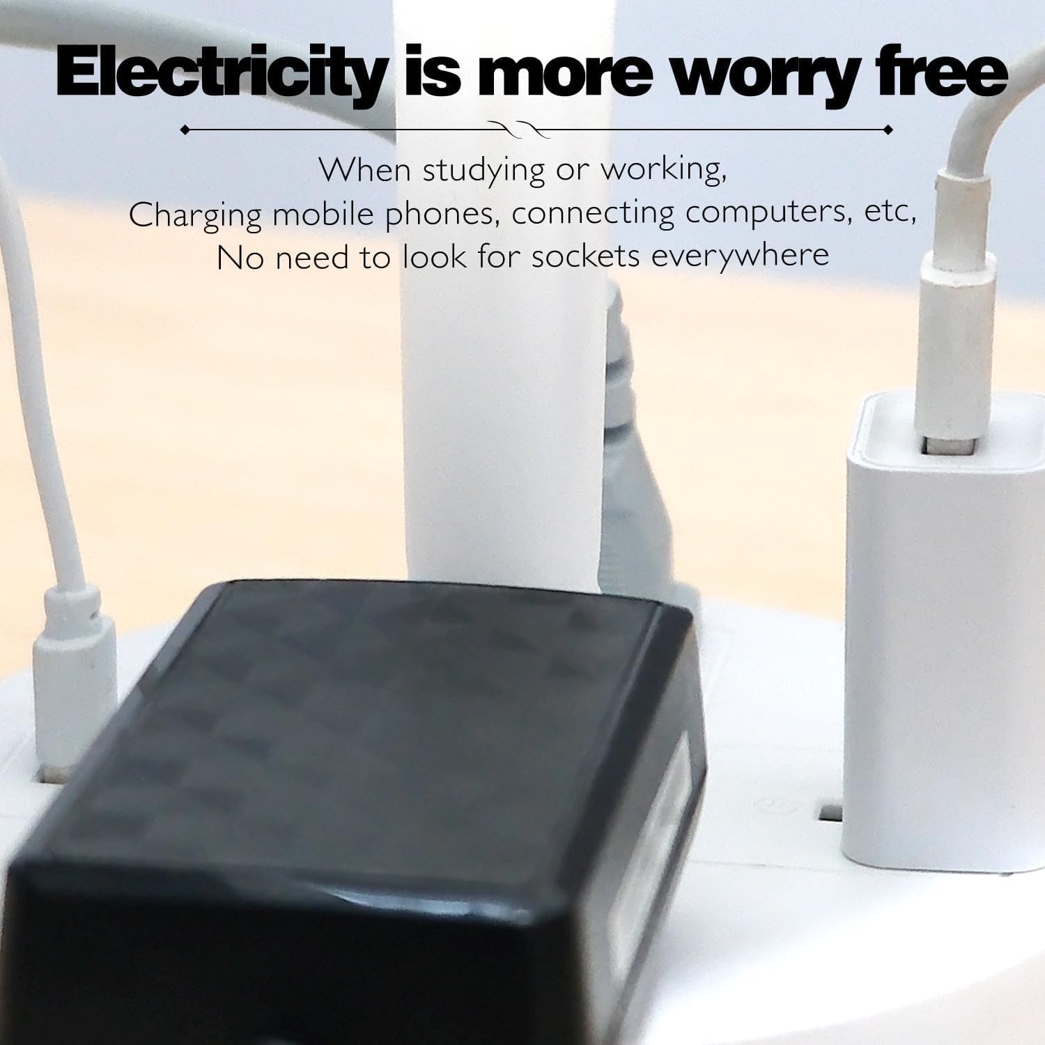 🌟 3-in-1 Dimmable LED Table Lamp – Light | Charge | Organise