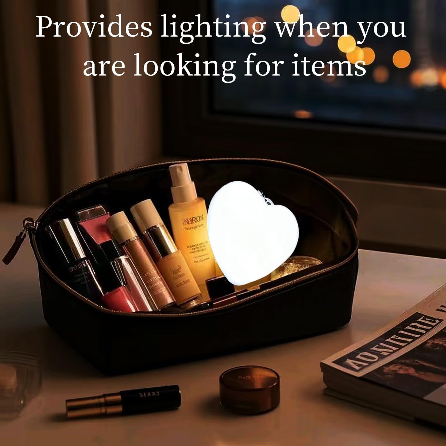 ❤️ Sensor Touch Heart Light – Mini LED Night Light for Bags & More