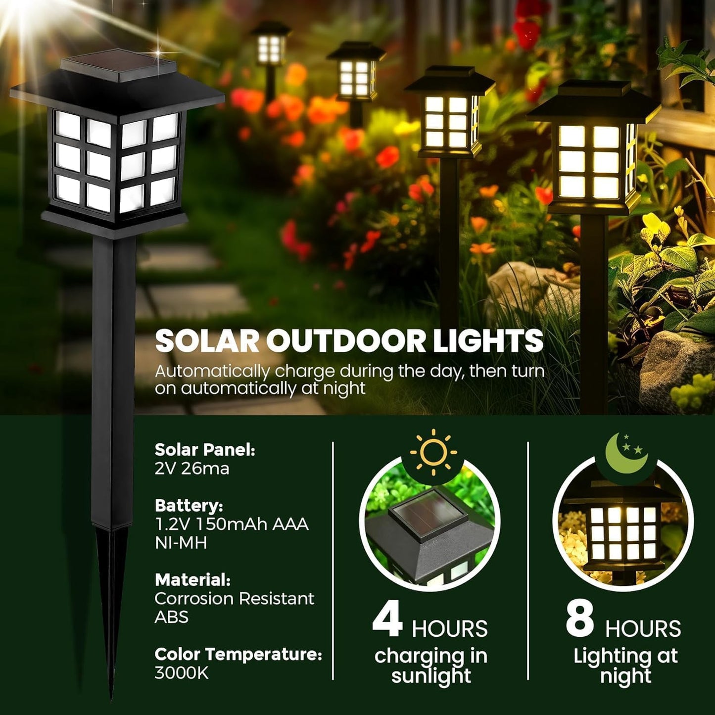 🌞 Solar Garden Yard Light (Pack of 6)
