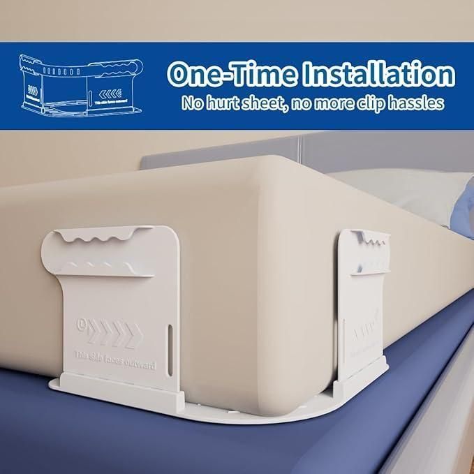 🛏️ Bedsheet Lock Holder (4pc) – Secure, Firm & Slip-Free Bedding Solution