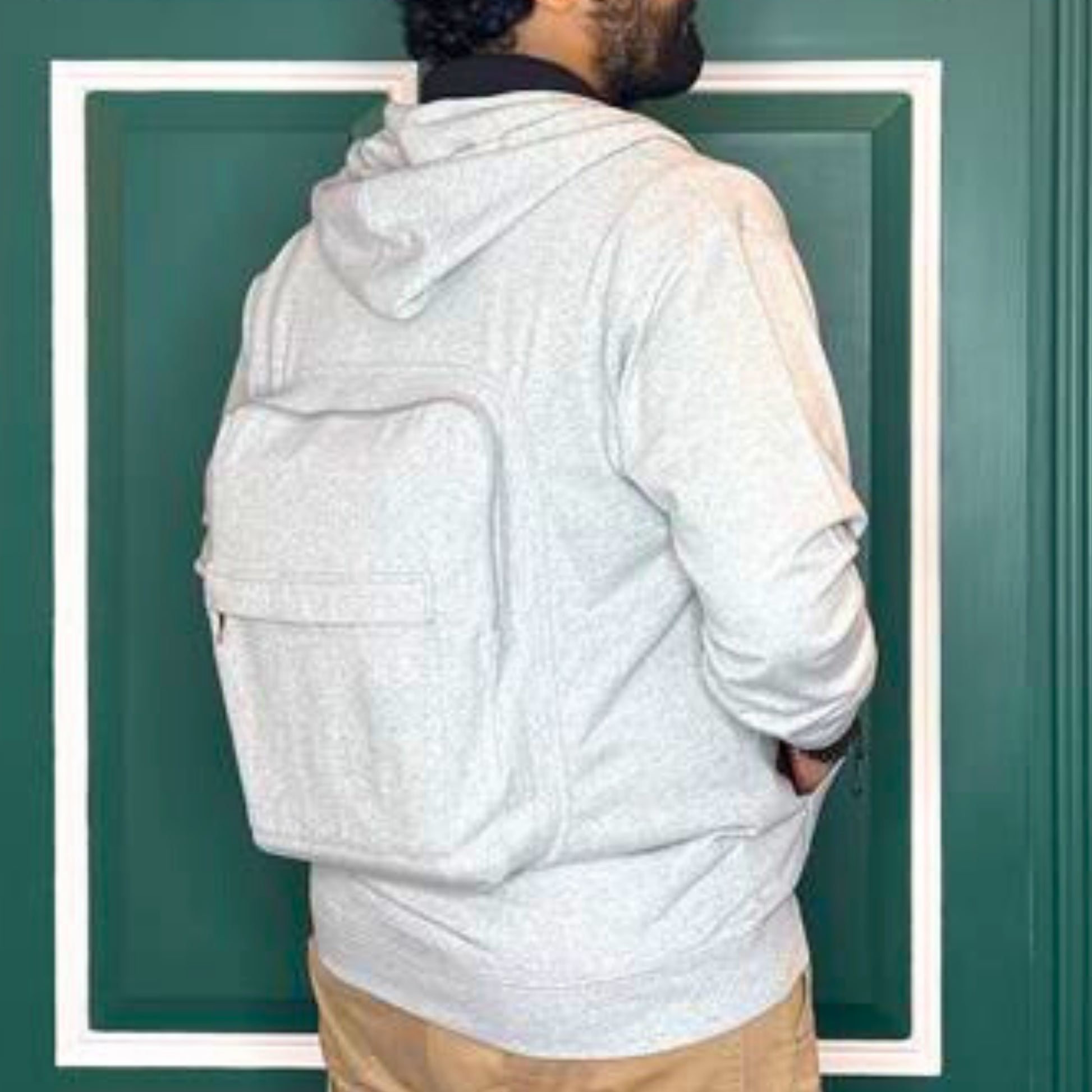 Solid Custom Backpack Zip Up Hoodie