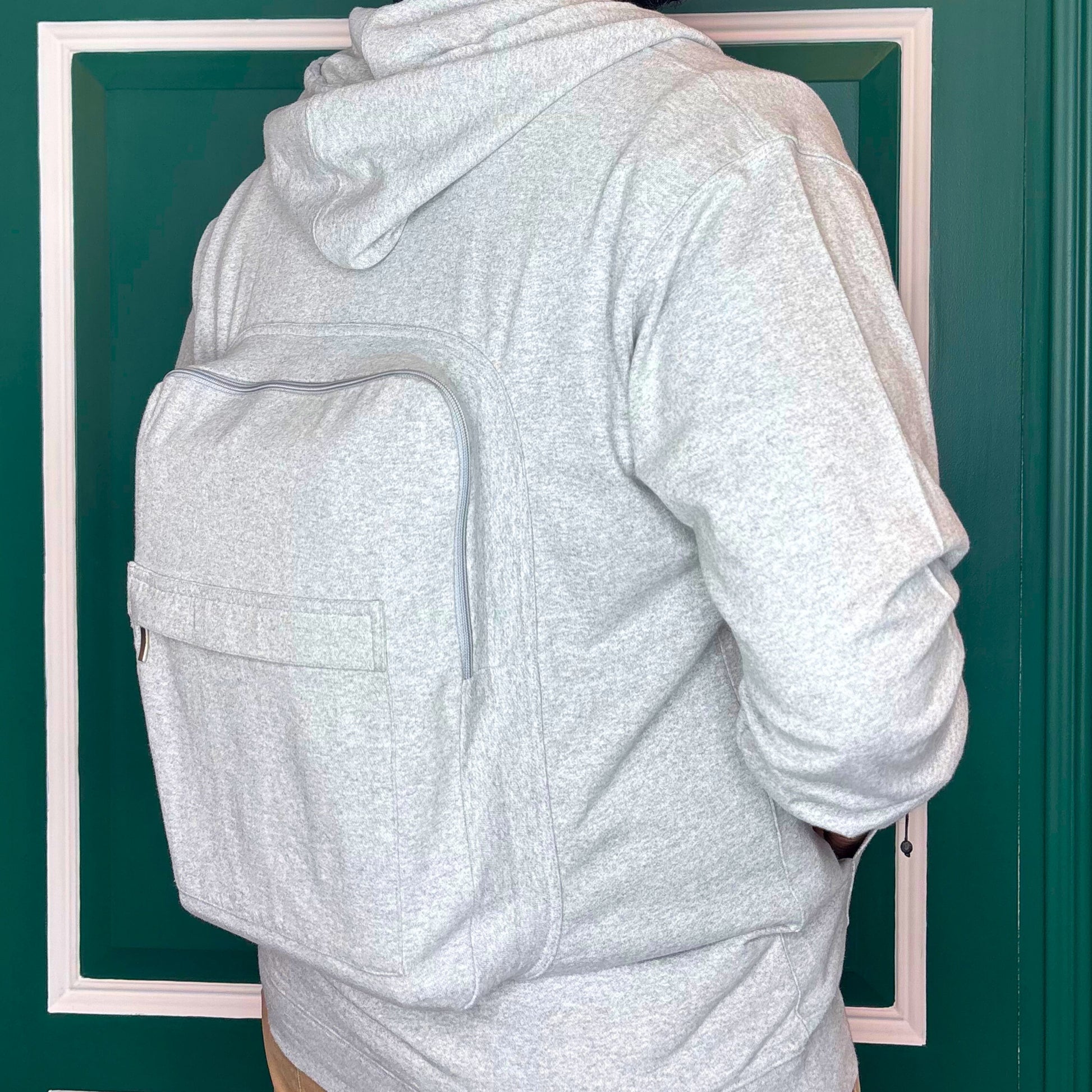 Solid Custom Backpack Zip Up Hoodie