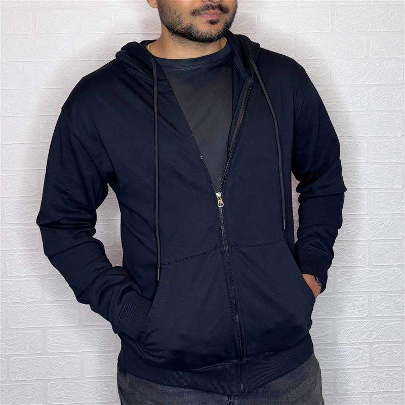 Solid Custom Backpack Zip Up Hoodie